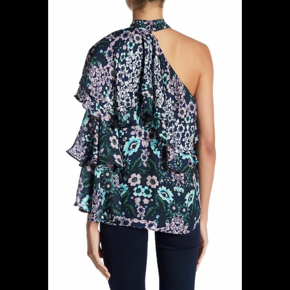 NEW Parker [ Medium ] One Shoulder Ruffle‎ Choker Top in Lilac Eden - Picture 3 of 11